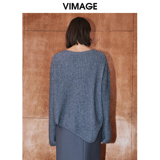 VIMAGE纬漫纪冬季新款洋气宽松小众设计针织衫上衣V2001618 商品图4
