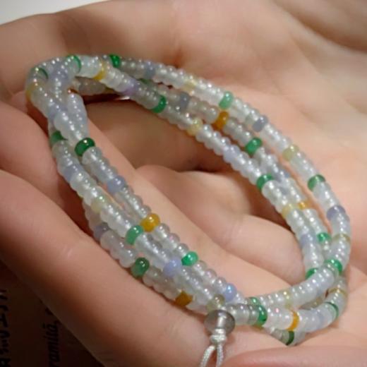 翡翠多彩算盘珠串 商品图0