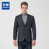罗蒙秋冬厚款男士单西服上衣外套经典格纹磨毛小西装上衣外套男 商品缩略图0