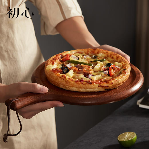 初心| 整木圆形披萨板乌檀木8寸 商品图4
