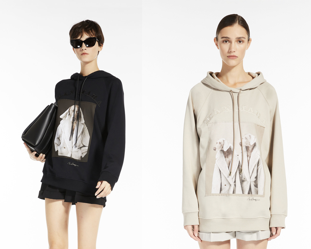 单品包邮 现货 THS-max家 女士 艺术家的威玛猎犬连帽卫衣 2色 BI463