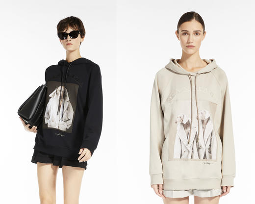 单品包邮 现货 THS-max家 女士 艺术家的威玛猎犬连帽卫衣 2色 BI463 商品图0