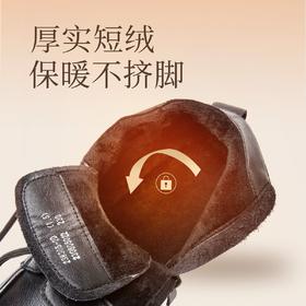 信诺真皮妈妈棉鞋2023新款冬季加绒皮鞋软底防滑中老年休闲女短靴23M305-2D