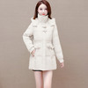 加厚保暖，中长款时髦白鸭绒外套冬款长袖连帽洋气修身羽绒服QYM-XQD-3D2316-L 商品缩略图1