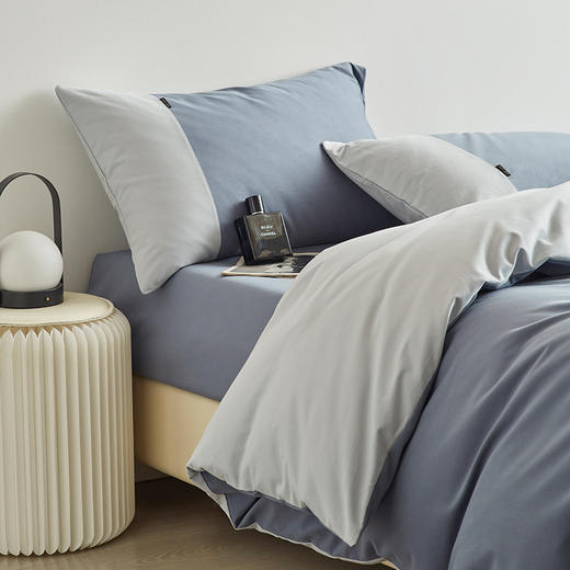 【拼色磨毛四件套】全棉秋冬磨毛精梳棉厚套件拼色四件套 商品图3