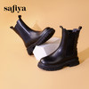 Safiya/索菲娅2023新品秋冬厚底小众金属扣英伦炸街烟筒靴 SF34116028 商品缩略图1