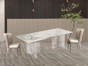 餐桌/餐椅 简 桌面岩板加碳素钢底座[免费送装，偏远地区除外]