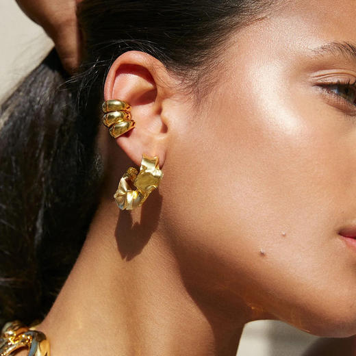 北京仓｜MISHO-MINI FLOW HOOPS-肯豆同款 耳环［印度设计师］ 商品图2