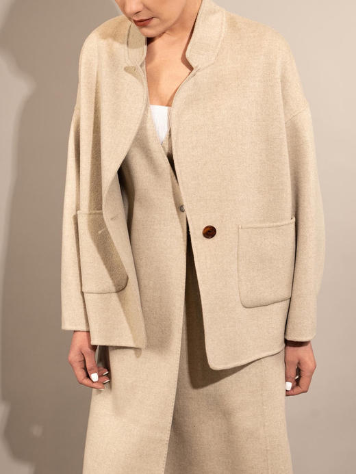 Puree｜#0515 Vest dress 羊绒羊毛混纺马甲裙 [ 茉莉米夹花 / 棕驼 / 苔藓绿夹花 ] 商品图5