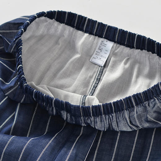 【彩条家居服】双层纱家居全棉情侣竖条纹睡衣纯棉男女家居服套装 商品图14