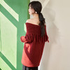 西遇韩式一字肩长袖毛衣女2023秋冬新款宽松复古百搭慵懒风上衣D2338861 商品缩略图4