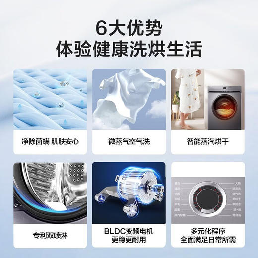 海尔（Haier）XQG100-HB29/B29大容量全自动10kg洗烘一体除螨滚筒洗衣机 10公斤带烘干 商品图3