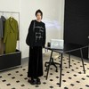 高级感复古丝绒连衣裙 圆领蕾丝拼接气质女 商品缩略图6