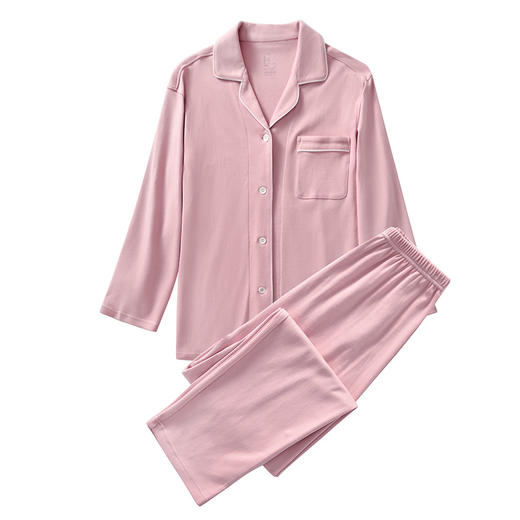 100%纯色天竺棉家居服男女情侣款 A-4342 良品 商品图3