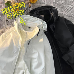 「三合一款！数色可选」NASA联名冲锋衣 男款春秋三合一可拆卸连帽美式机能风外套工装夹克上衣