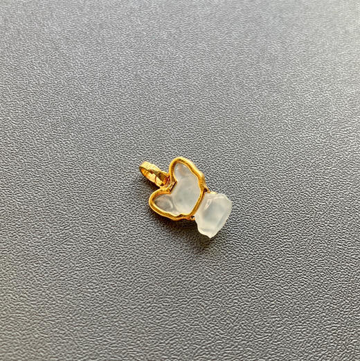 冰种翡翠小狗吊坠18k黄金镶嵌 商品图4