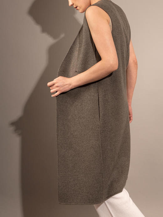 Puree｜#0515 Vest dress 羊绒羊毛混纺马甲裙 [ 茉莉米夹花 / 棕驼 / 苔藓绿夹花 ] 商品图10