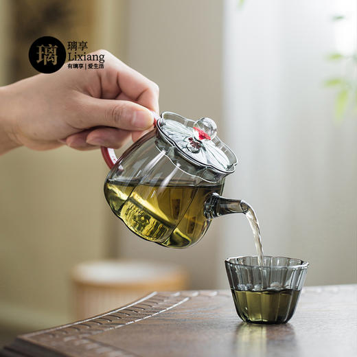 璃享 梅花玻璃茶壶一人喝单个功夫茶具日式过滤小泡茶壶家用精致  容量240ml 商品图5