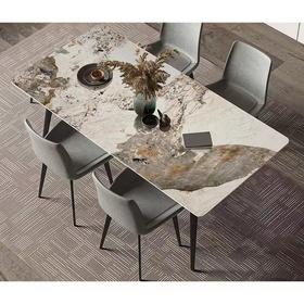 欧瑞驰 现代简约 餐台 黑砂碳素钢+岩板[免费送装，偏远地区除外]