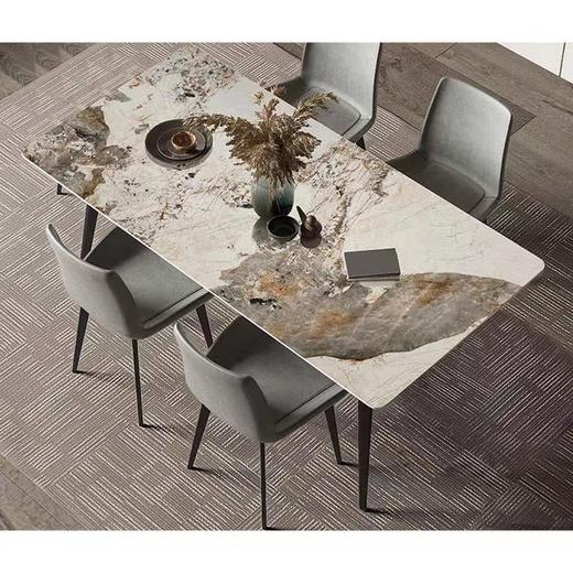 欧瑞驰 现代简约 餐台 黑砂碳素钢+岩板[免费送装，偏远地区除外] 商品图0