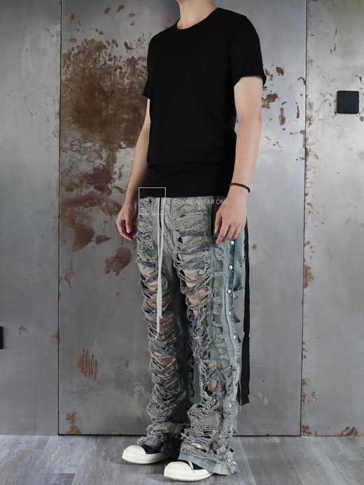 Rick Owens Drkshdw | LUXOR 矿物珍珠矿物糜烂排扣牛仔裤 商品图3