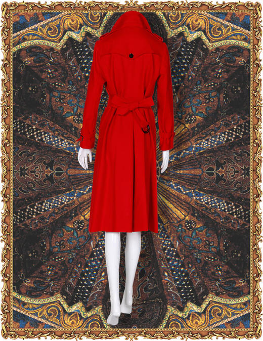 【伯妮斯茵】气质修身经典红色风衣--信仰的苍穹--《宁静之美--波斯艺术》176D006 商品图2