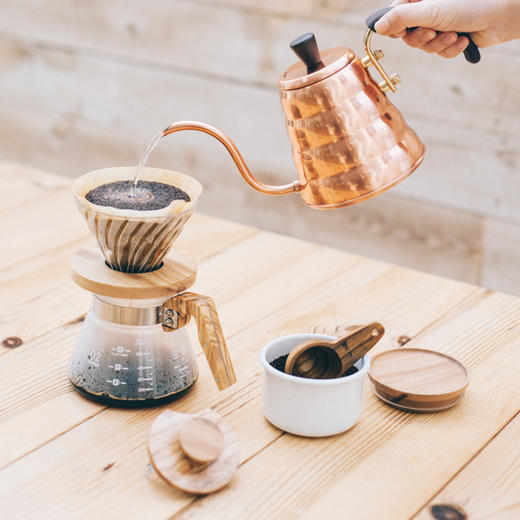 【HARIO】玻璃V60滤杯橄榄木手冲咖啡过滤杯分享壶套装VDG 商品图2