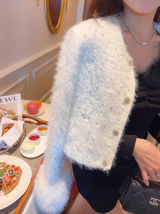 张心子【星河小镇】气质名媛亮片小香风外套女秋冬装新款毛呢上衣 U2310034 商品图4