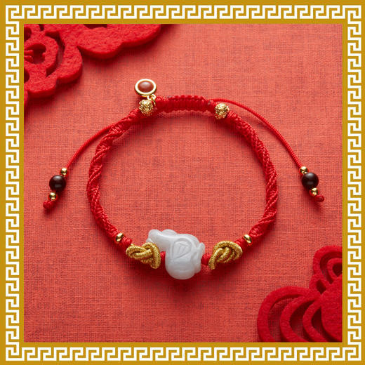 【麦玲玲正版授权】吉庆堂2025年财来福到生肖红绳手链   商品图1