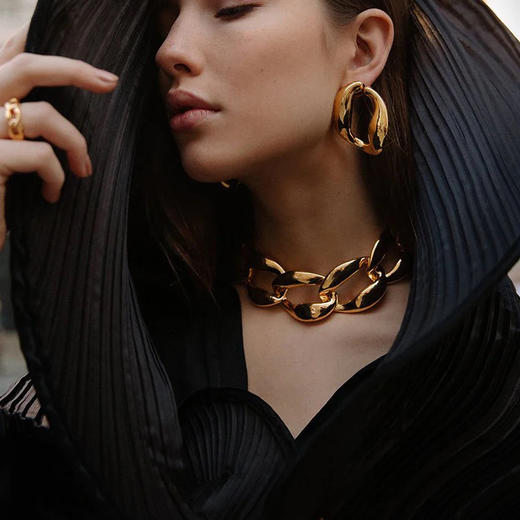 北京仓｜MISHO-Chunky Chain hoops-Lady Gaga同款 耳环［印度设计师］ 商品图0