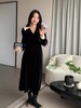 高级感复古丝绒连衣裙 圆领蕾丝拼接气质女 商品缩略图0