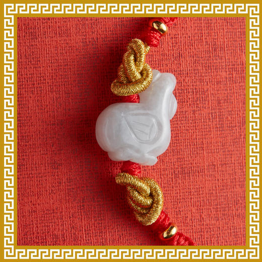 【麦玲玲正版授权】吉庆堂2025年财来福到生肖红绳手链   商品图3