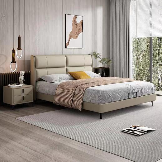 欧瑞驰 床 现代风格 触面复合真皮，实不框架床头+E1级中纤板床边，高密海绵，钢铁实木排骨架碳素钢铁脚[免费送装，偏远地区除外] 商品图0