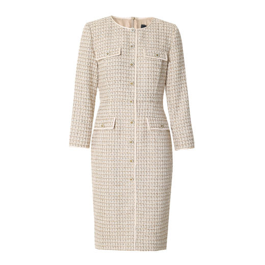 EITIE爱特爱冬季新款粗花呢气质圆领修身高腰显瘦时尚格子连衣裙7207933 商品图5