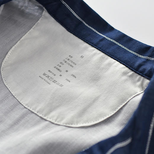 【彩条家居服】双层纱家居全棉情侣竖条纹睡衣纯棉男女家居服套装 商品图13