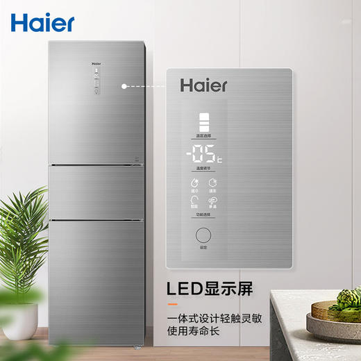 海尔（Haier）BCD-235WFCI【新品】海尔冰箱超薄三门家用风冷无霜小型省电节能电冰箱小冰箱一级能效阻氧干湿分储 235升彩晶玻璃面板 商品图5