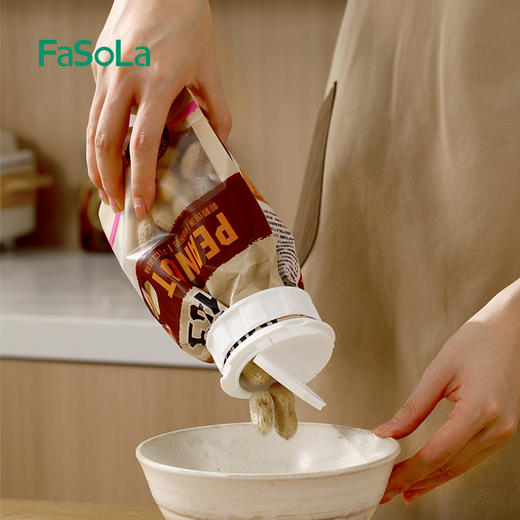 FaSoLa厨房双开口出料嘴燕麦面粉防潮密封夹袋装食品保鲜封口盖 商品图7