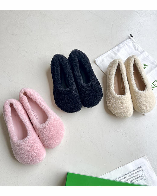 7折 BV家 奶里奶气氛围感毛毛鞋 一脚蹬乐福鞋 3色 BZ1110 商品图4