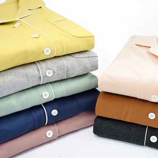 100%纯色天竺棉家居服男女情侣款 A-4342 良品 商品图8