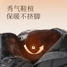 信诺真皮软底马丁靴女2023年秋冬季新款中年妈妈短靴圆头加绒皮鞋23M868-2D