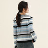 冷色ins初秋薄款小外套，新款法式撞色条纹宽松长袖针织开衫GYM-SW0899 商品缩略图2