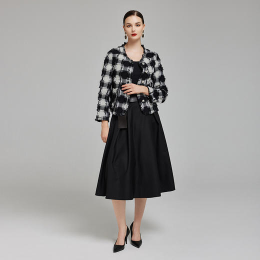 NH905斯尔丽2023秋冬新款宽松设计感圆领单排小个子上衣羊毛大衣 商品图3