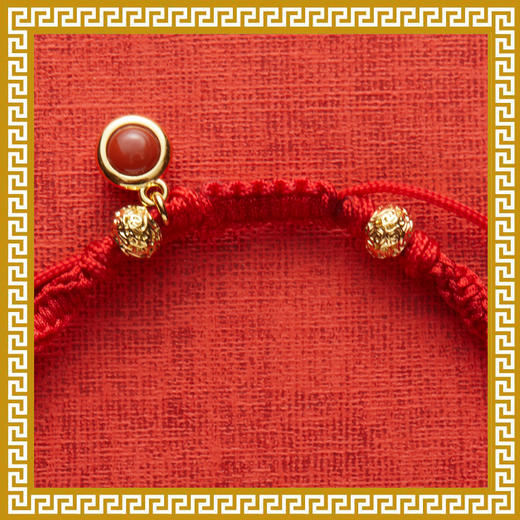 【麦玲玲正版授权】吉庆堂2025年财来福到生肖红绳手链   商品图7