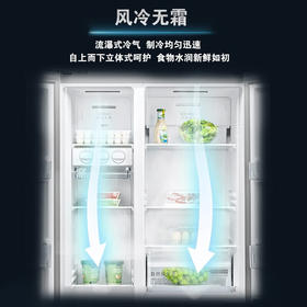 LR【西门子 三门对开冰箱 旋转制冰盒湖蕴蓝 KA92NE256C】