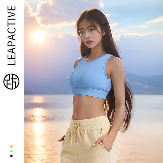 跃牌【瑜见伽人系列】性感三角美背拼接网纱运动内衣女 YX1116 商品图1