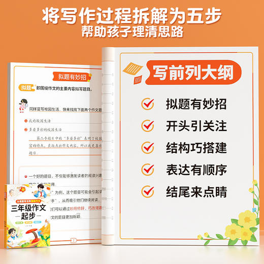 【斗半匠】三年级作文起步看图写话同步作文五感法押题范文技巧点拨 商品图1