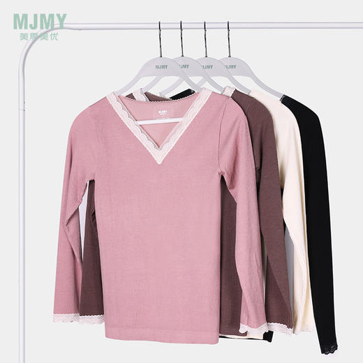 美季美优V领蕾丝发热单衣B340404 商品图0