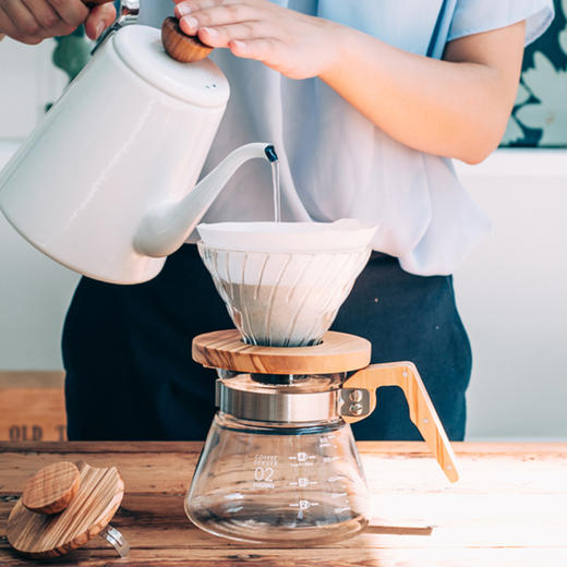 【HARIO】玻璃V60滤杯橄榄木手冲咖啡过滤杯分享壶套装VDG 商品图4