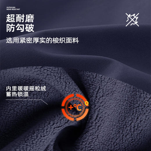 【微拒水 山系加绒冲锋衣】儿童拼色保暖加绒冲锋衣外套PQWT2322 商品图4