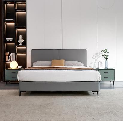 富牌 意式极简 软床 床头接触面进头层黄牛皮 全实木静音排骨架 不掺粉海绵[免费送装，偏远地区除外] 商品图0